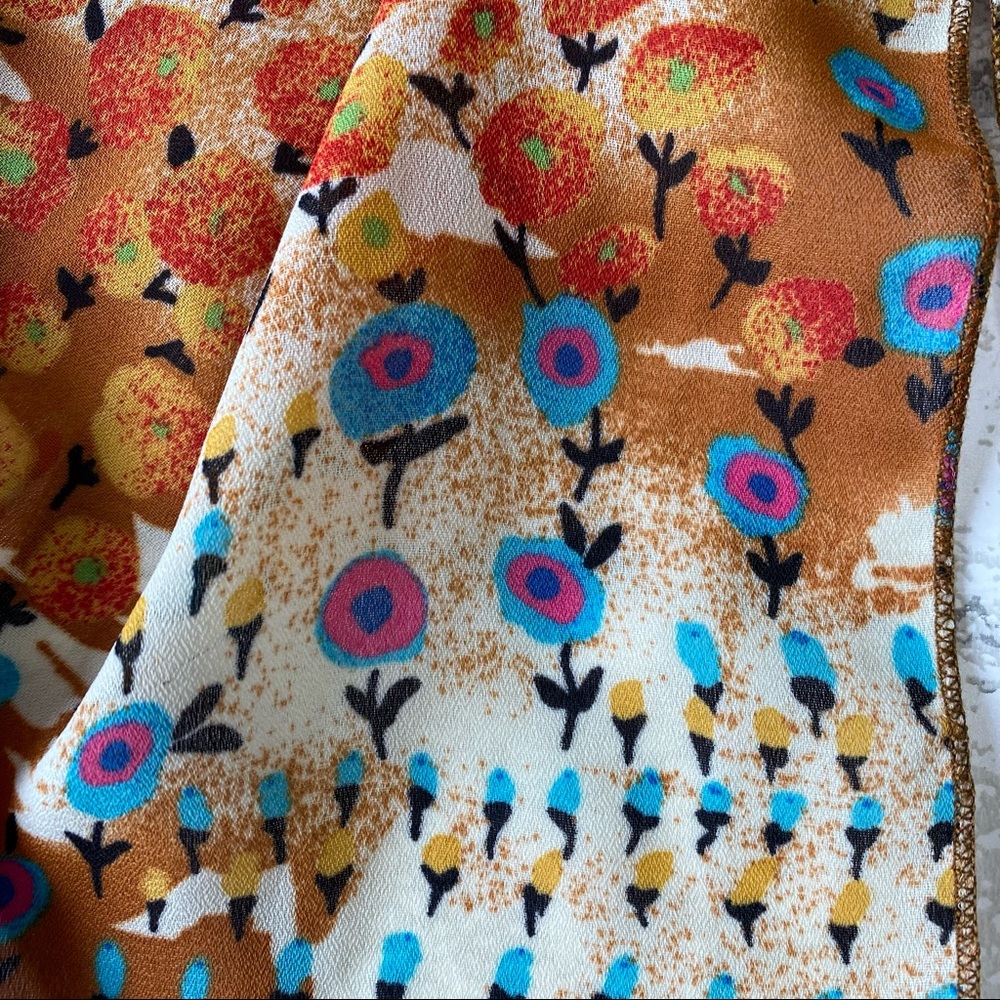 Multi-colored Floral Print Scarf - Picture 7 of 8